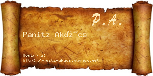 Panitz Akács névjegykártya